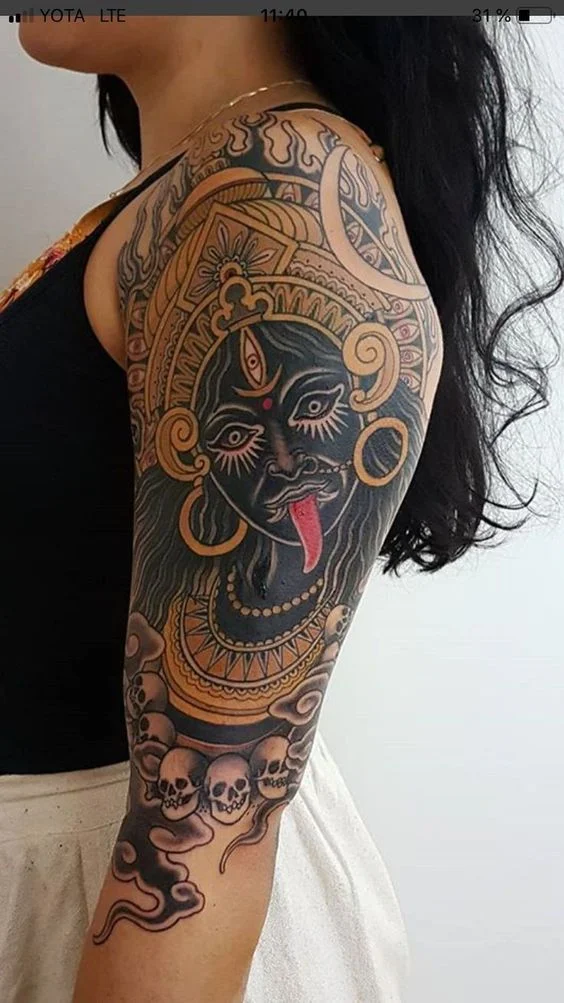 Indian Girl Traditional Tattoo - Best Tattoo Ideas Gallery